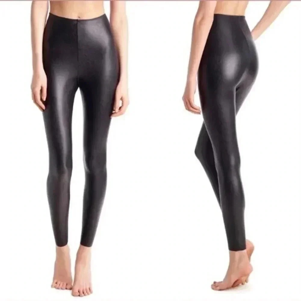 Commando Leggings Faux Leather Black Stretchy High Rise Women's S